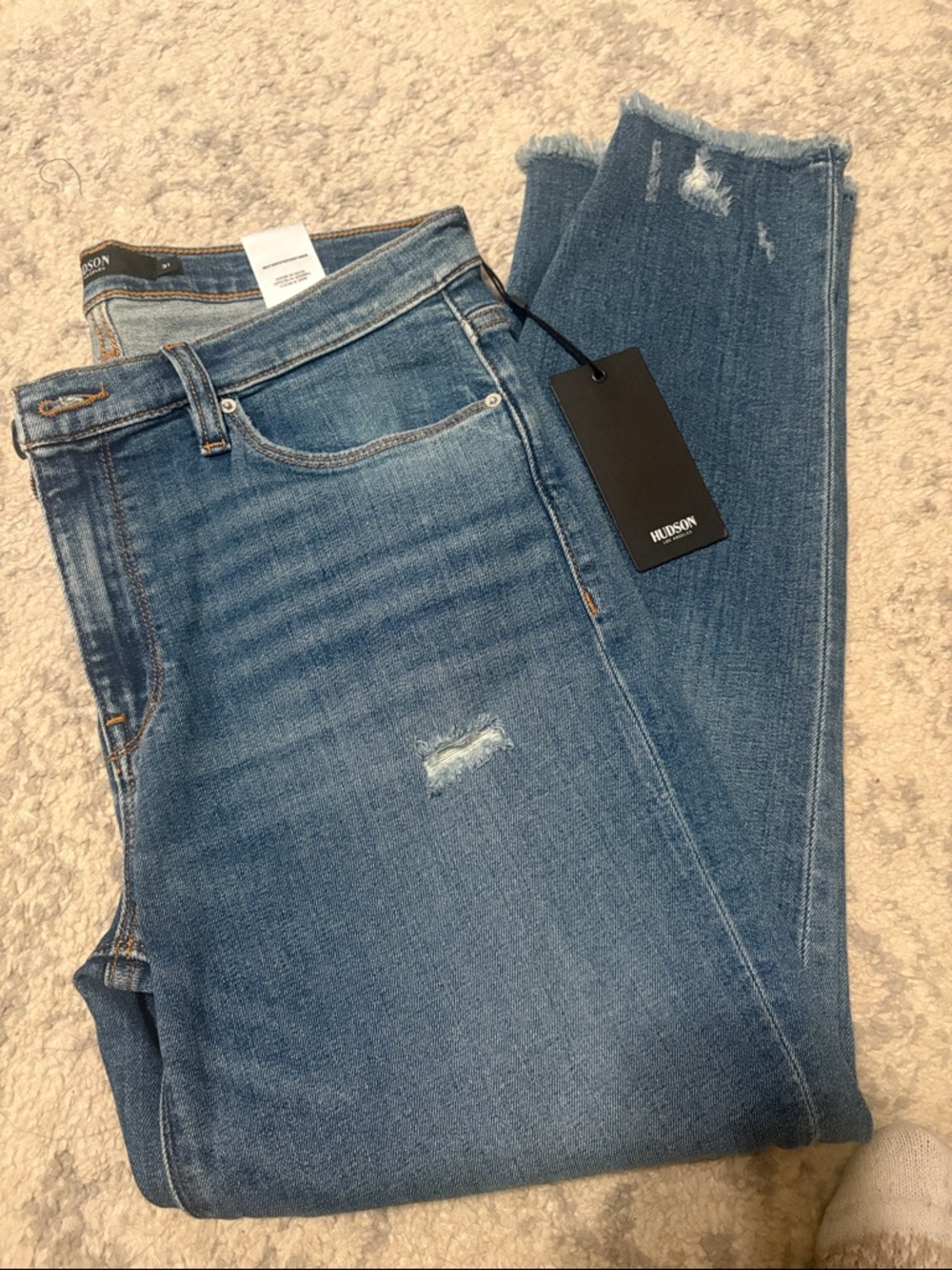 Hudson Jeans Women's Medium Blue Skinny Distressed Jeans